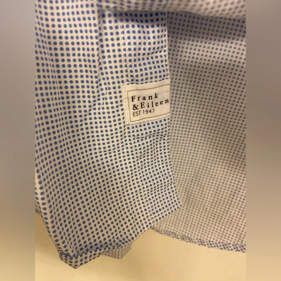 Frank & Eileen Eileen Button Down Long Sleeve Blue Polka Dot Size Small - Picture 5 of 7